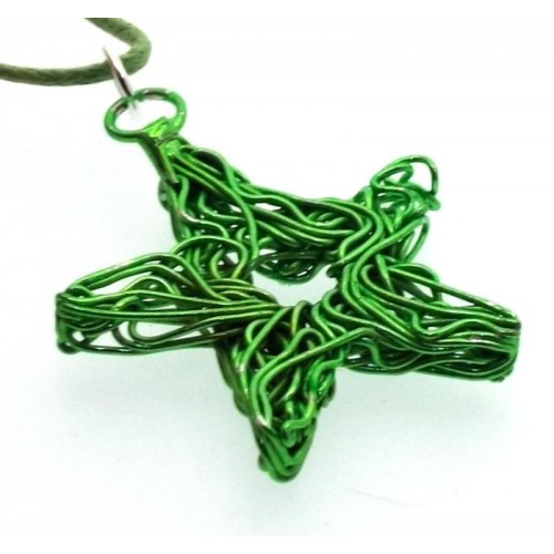 Chaos Wire Star Green Pendant